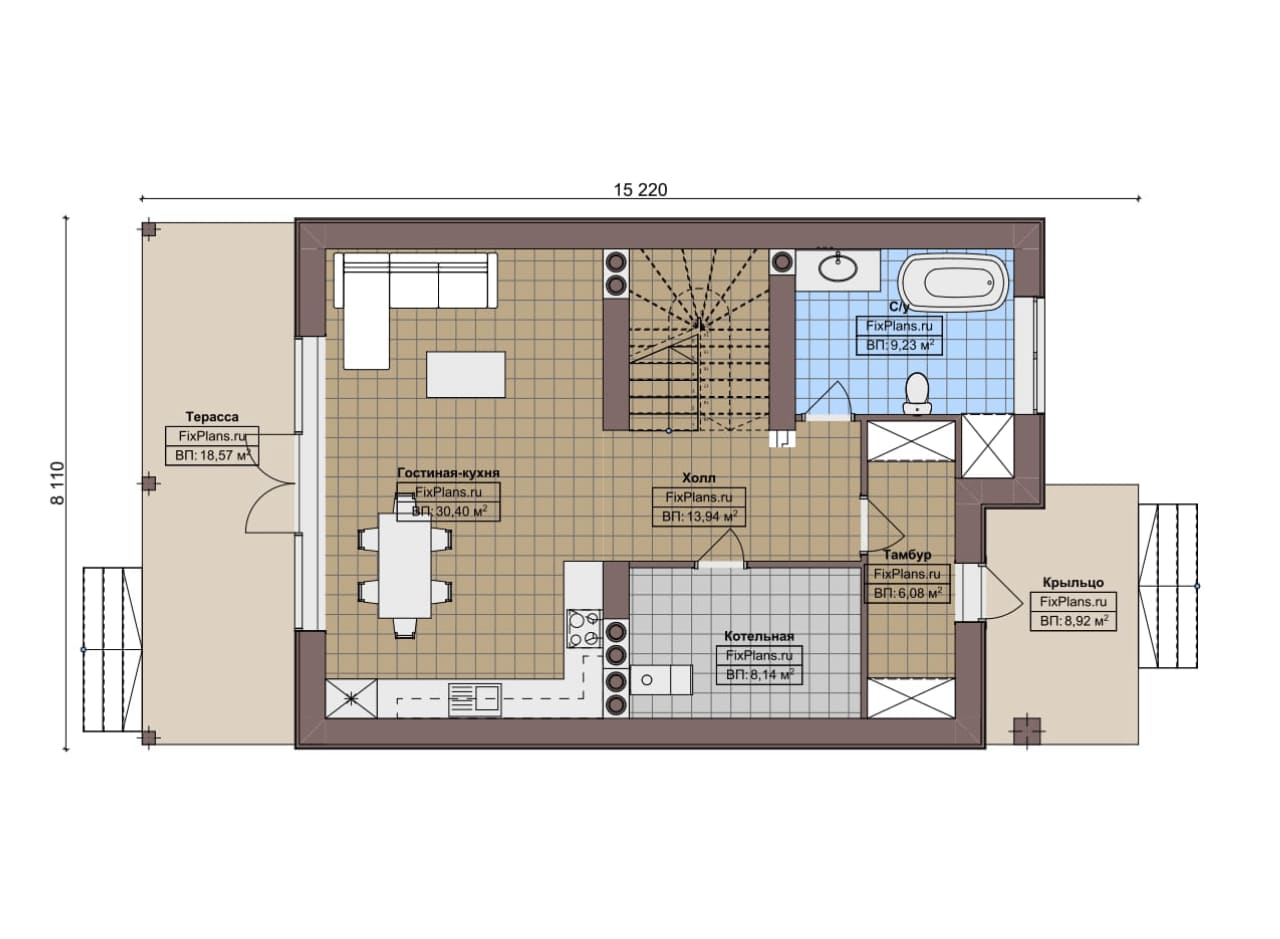 Планировка Двухэтажный дом F-7307