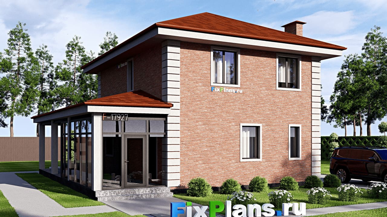 Одноэтажный дом F-17927 — фасад