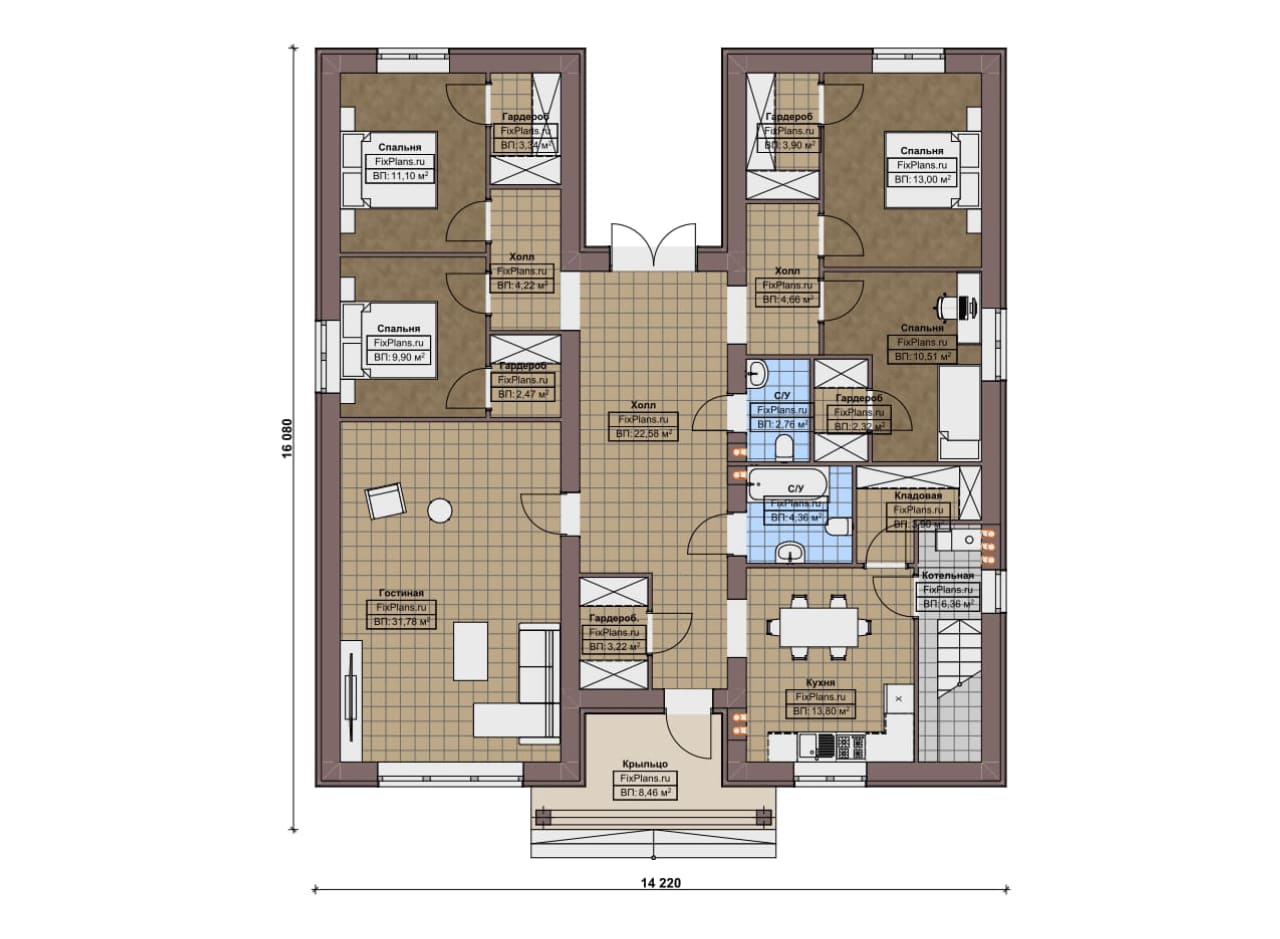 Планировка Одноэтажный дом F-20510