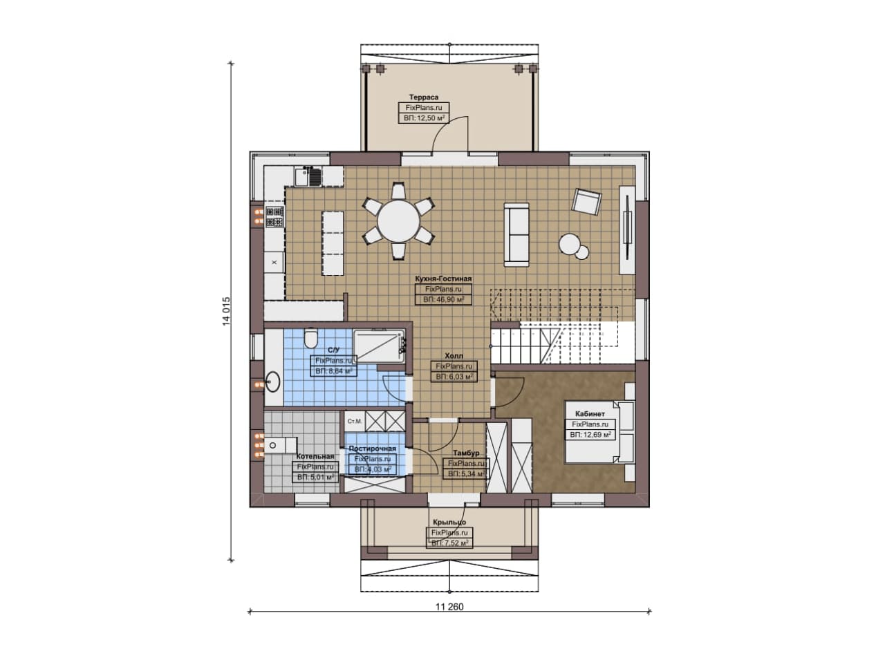 Планировка Двухэтажный дом F-19529