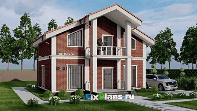 Одноэтажный дом с мансардой  F - 2843
